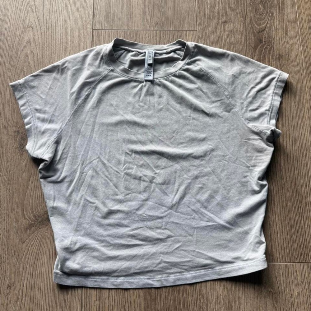 SKIMS Cotton Jersey Crop Top Grey/light blue Medium Basic